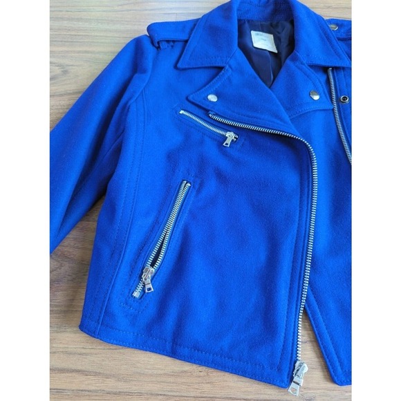 GAP Blogger Favorite Royal Purple Wool Moto Jacket Ultra Violet Purple XS - Picture 3 of 13